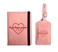 Kappa Kappa Gamma Passport and Luggage Tag Travel Accessories Set, Officially Licensed Kappa Kappa Gamma Sorority Gift for Women