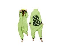 (Kappa, M) Snow Monster Elf Santa Claus Couple Cartoon One-Piece Pajamas Hooded Polar Fleece Home Clothes Animal Performance