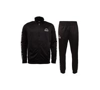 Kappa Men's Jogging Suit in Sizes S-3XL, Tracksuit with Stylish Logo on Arms and Legs, Available in Blue or Black, Suitable as Sports Suit or Lounge Wear, Regular Fit, black, M