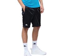 Kappa Men's Shorts in Sizes S-6XL, Sports Trousers Logo and Practical Side Pockets, Available in Blue and Black, Made of Easy-Care Polyester, Shorts for Sports and Leisure, Caviar, S