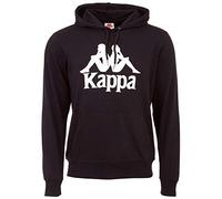 Kappa Men's Taino Authentic Hooded Pullover, Retro Look Hoodie, Pullover Sweater Long Shirt, Regular Fit, Size S-XXL, mens, Hooded sweatshirt, 705322, Caviar, XXL Black