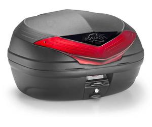 Kappa Moto Motorcycle Motorbike K466N2 Top Case Black With Red Reflector - 46 L
