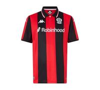 Kappa OGC Nice 2025/2026 Red/Black/Sponsor Official T-Shirt | Hydro-Way Protection Technology, Recycled Fabrics and Thermal Fusion Logos | L