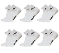 Kappa Pack of 6 Pairs Unisex Short Ankle Socks - Article K004 in Cotton, Available in White, Black, Blue and Grey, White, 42-44