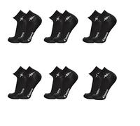 Kappa Pack of 6 Pairs Unisex Short Ankle Socks - Article K004 in Cotton, Available in White, Black, Blue and Grey, Black, 36-38