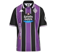Kappa Real Valladolid 2025/2026 Black/Violet/White SPONSOR2 Official T-Shirt | Hydro-Way Protection Technology, Recycled Fabrics and Thermal Fusion Logos | 2XL