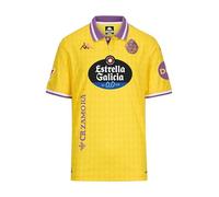 Kappa Real Valladolid 2025/2026 Official T-Shirt Yellow/Violet/White SPONSOR2 | Hydro-Way Protection Technology, Recycled Fabrics and Thermal Fusion Logos | 3XL