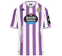 Kappa Real Valladolid 2025/2026 White/Violet SPONSOR2 Official T-Shirt | Hydro-Way Protection Technology, Recycled Fabrics and Thermal Fusion Logos | 2XL