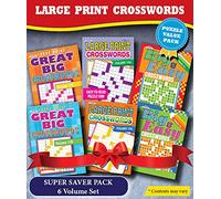 KAPPA Super Saver LARGE PRINT Crosswords Puzzle Pack-Set of 6 Full Size Books