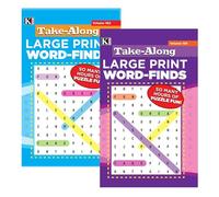 Kappa Take Along Large Print Word Finds Puzzle Book - 8" x 5" Digest Size 3 Titles, Word Search Find Words Books for Adults Teens, Training Learning with Game, 24-Pack