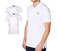 Kappa VENIST Men's Polo Shirt in Pack of 2 | Polo Shirt with Logo Print | Basic Polo Shirts for Men | Short Sleeve Polo for Sports, Leisure and Office - White - XL
