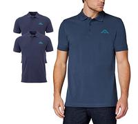 Kappa VENIST Men's Polo Shirt in Pack of 2 | Polo Shirt with Logo Print | Basic Polo Shirts for Men | Short Sleeve Polo for Sports, Leisure and Office - Blue - L