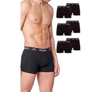 Kappa Vinesta Tight Boxer Shorts, Pack of 6, Retro Pants for Men, Made of Cotton, Tear-Resistant & Breathable Men's Underpants, Boxer in Value Pack as Sports Underwear or Loungewear, black, L