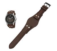 KAPPDE Genuine Leather Watchband For Fossil CH2592 CH2564 CH2565 CH2891CH3051 wristband 22mm men tray strap with rivet style (Color : Brown black, Size : 22mm)
