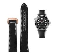 KAPPDE High Density Nylon leather strap For Omega New Seamaster 300 Super Master AT150 Fabric Leather AQUA TERRA men's strap 19mm 20mm(Black White RG,19mm)