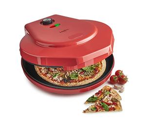 KAPPLICO 1400W Pro Pizza Oven - 12-inch / 30cm, Low & High Slow Cook, Auto Keep Warm, Energy Class A, Easy Homemade Pizza Maker - Perfect for kitchen appliances - 2-Year Warranty - Red