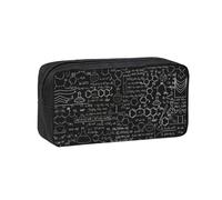 KAPPTYY Abstract Science Chemistry Illustration 3D Printed Large Pencil Pouch, Durable Zipper Pen Case with Handle, for Office College Journaling