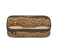 KAPPTYY African Style Patchwork Original High Capacity Pencil Case,Big Pen Box Organizer Portable Aesthetic Supply for Adults