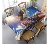 KAPPTYY American Usa Flag Eagle Art Printing Elegant Party Tablecloth Cover With Soft Thick Fabric For Banquet Celebration