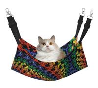 KAPPTYY Bear Dancing Tie Dye Hanging Pet Hammock Bed With Adjustable Straps And Metal Hooks Double Sided Bed
