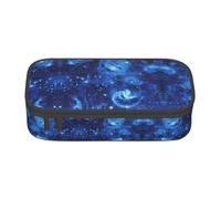 KAPPTYY Blue Universe Space Galaxy Original High Capacity Pencil Case,Big Pen Box Organizer Portable Aesthetic Supply for Adults