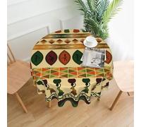 KAPPTYY Bohemia Style Traditional African Pattern Print Vintage Round Tablecloth 60in Polyester Gift for Easter Mother's Day Family Holiday