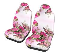 KAPPTYY Butterfly Kissing Flowers Car Seat Covers,Fabric Front Seat Cover,Airbag Compatible, Automotive Comfort,Trucks,Suv