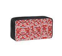 KAPPTYY Canadian Flag Printed Large Pencil Pouch, Durable Zipper Pen Case with Handle, for Office College Journaling
