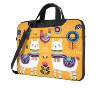 KAPPTYY Cartoon Alpaca Cute Animal Print Structured Laptop Bag Oxford Cloth Briefcase Padded Shoulder Case With Front Pockets