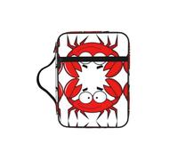 KAPPTYY Cartoon Crab Lightweight Bible Cover Case with Pen Slots & Zipper Pockets Portable Organizer Bag for Notebook Tablet