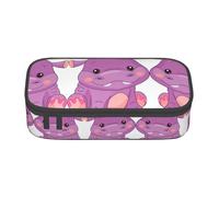 KAPPTYY Cartoon Purple Hippo Original High Capacity Pencil Case,Big Pen Box Organizer Portable Aesthetic Supply for Adults