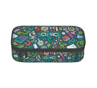 KAPPTYY Cartoon Science Theme Original High Capacity Pencil Case,Big Pen Box Organizer Portable Aesthetic Supply for Adults