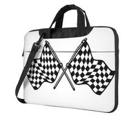 KAPPTYY Checkered Flags Race Flag Print Structured Laptop Bag Oxford Cloth Briefcase Padded Shoulder Case
