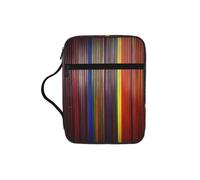 KAPPTYY Colorful Brick Lightweight Bible Cover Case with Pen Slots & Zipper Pockets Portable Organizer Bag for Notebook Tablet