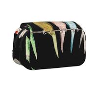 KAPPTYY Colorful Parrots On Tree Printing Pencil Case for Pencils, Handy Storage Box for Watercolor Pens Or Markers