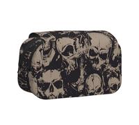 KAPPTYY Cool Retro Skull Graphics Printing Pencil Case for Pencils, Handy Storage Box for Watercolor Pens Or Markers