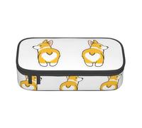 KAPPTYY Cute Corgi Butt Original High Capacity Pencil Case,Big Pen Box Organizer Portable Aesthetic Supply for Adults