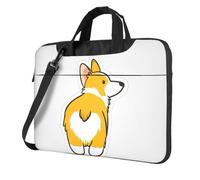 KAPPTYY Cute Corgi Butt Print Structured Laptop Bag Oxford Cloth Briefcase Padded Shoulder Case With Front Pockets