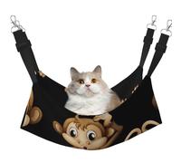 KAPPTYY Cute Monkey Hanging Pet Hammock Bed With Adjustable Straps And Metal Hooks Double Sided Bed