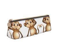 KAPPTYY Cute Monkey School Wide Opening Pencil Pen Case,Lightweight Spacious Pencils Pouch Zipper Stationery Bag