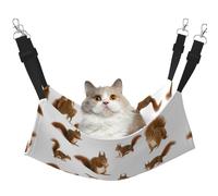 KAPPTYY Cute Squirrel Hanging Pet Hammock Bed With Adjustable Straps And Metal Hooks Double Sided Bed