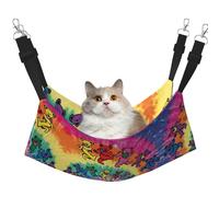 KAPPTYY Dancing Thanksgiving Bear Hanging Pet Hammock Bed With Adjustable Straps And Metal Hooks Double Sided Bed