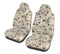 KAPPTYY Dog Bones Paw Car Seat Covers,Fabric Front Seat Cover,Airbag Compatible, Automotive Comfort,Trucks,Suv