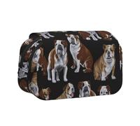 KAPPTYY English Bulldogs Printing Pencil Case for Pencils, Handy Storage Box for Watercolor Pens Or Markers