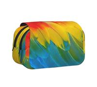 KAPPTYY Fantastic Parrot Feather Printing Pencil Case for Pencils, Handy Storage Box for Watercolor Pens Or Markers