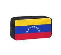 KAPPTYY Flag of Venezuela Printed Large Pencil Pouch, Durable Zipper Pen Case with Handle, for Office College Journaling