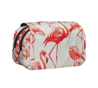 KAPPTYY Flamingos On White Printing Pencil Case for Pencils, Handy Storage Box for Watercolor Pens Or Markers