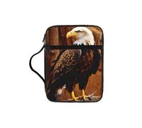 KAPPTYY Flying Eagle Lightweight Bible Cover Case with Pen Slots & Zipper Pockets Portable Organizer Bag for Notebook Tablet