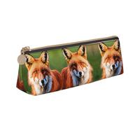 KAPPTYY Fox School Wide Opening Pencil Pen Case,Lightweight Spacious Pencils Pouch Zipper Stationery Bag
