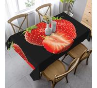 KAPPTYY Fresh Strawberry Printing Elegant Party Tablecloth Cover With Soft Thick Fabric For Banquet Celebration